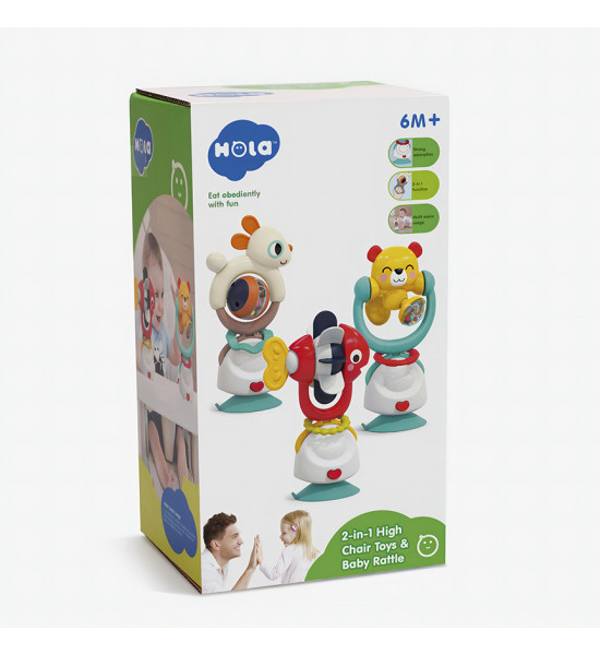 Juguete p/ silla de comer, Pez, y Sonajero, 2 en 1